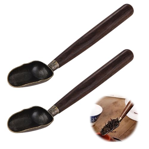 【送料無料】EsiFare 茶さじ ティースプーン【2個セット】茶スプーン 黒檀 コーヒースクープ 茶さじ茶さじ 銅 コーヒー 紅茶 砂糖 ティー 小麦粉 プロテインパウダー用
