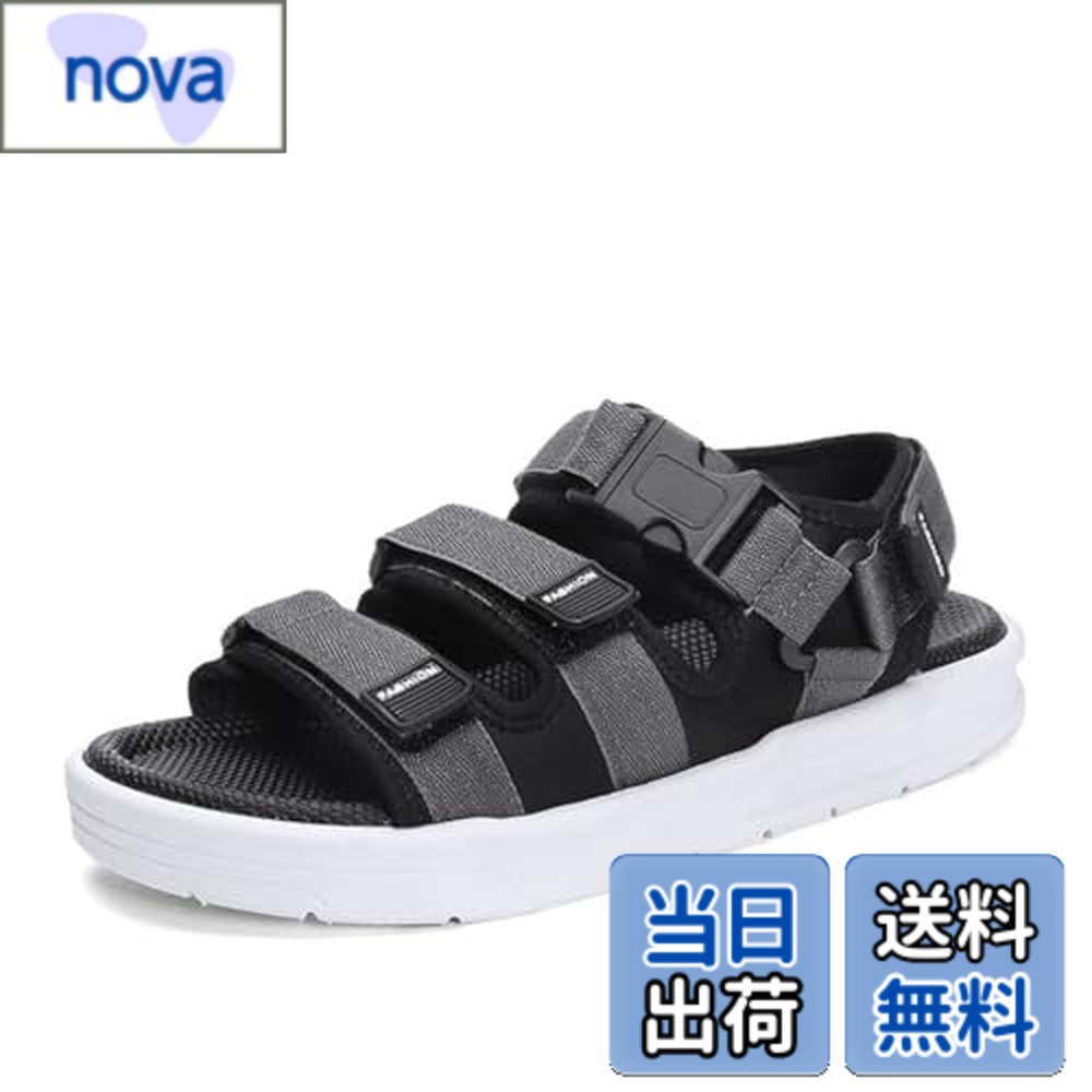 【送料無料】[Yuanli] スポーツサンダルメンズ マジックテープ ストラップ サンダル 外履き 夏用 ビーチ サンダル 通気性 速乾 軽量 防水 歩きやすい 釣り 海辺 水陸両用 アウトドア ウォーキング