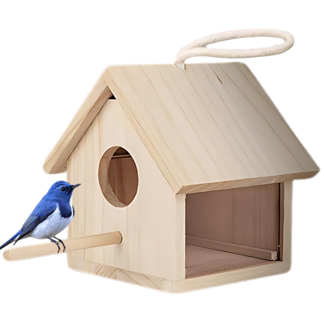 【送料無料】RekiLife 鳥小屋 鳥かご 巣箱 屋外 木製 バードハウス 野鳥 鳥 観察 吊り下げ