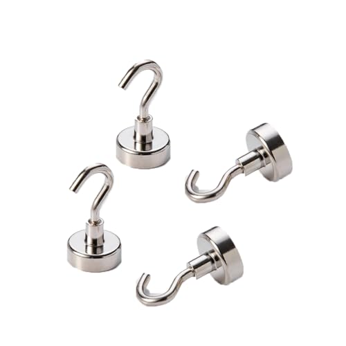 【送料無料】LeTradeJP 4個セットマグネット フック 磁石付き 錆びない ステンレス製 垂直耐荷重約10kg 水平耐荷重約3kg 直径20MM 防腐食 冷蔵庫 玄関 キー ホルダー キッチン オフィス 浴室 お風呂 壁掛け用