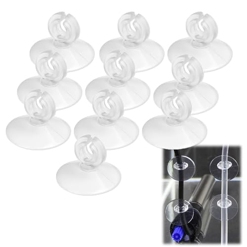 【送料無料】BOOHUQICH キスゴム 吸盤 クリップ 水槽用品 水族館 強力 透明なキスラバー 固定具 直径4〜6mm 10個セット