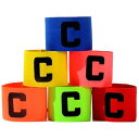 【送料無料】HOTQ キャプテンマーク 腕章 アームバンド耐久性 弾性 サッカー腕章 調節可能 各種 競技用 マジックテープ付き 6個セット