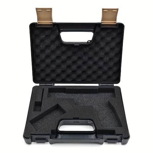 【送料無料】[THREE RABBITS]高強度ポータブルブラックPPピストルケース、南京錠穴付き保護ハンドガン..