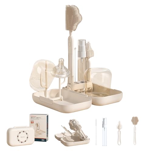 【送料無料】雲見 哺乳瓶洗い 旅行 哺乳瓶ブラシ シリコン製 折り畳み 持ち運び 乳瓶用水切りラック 水..