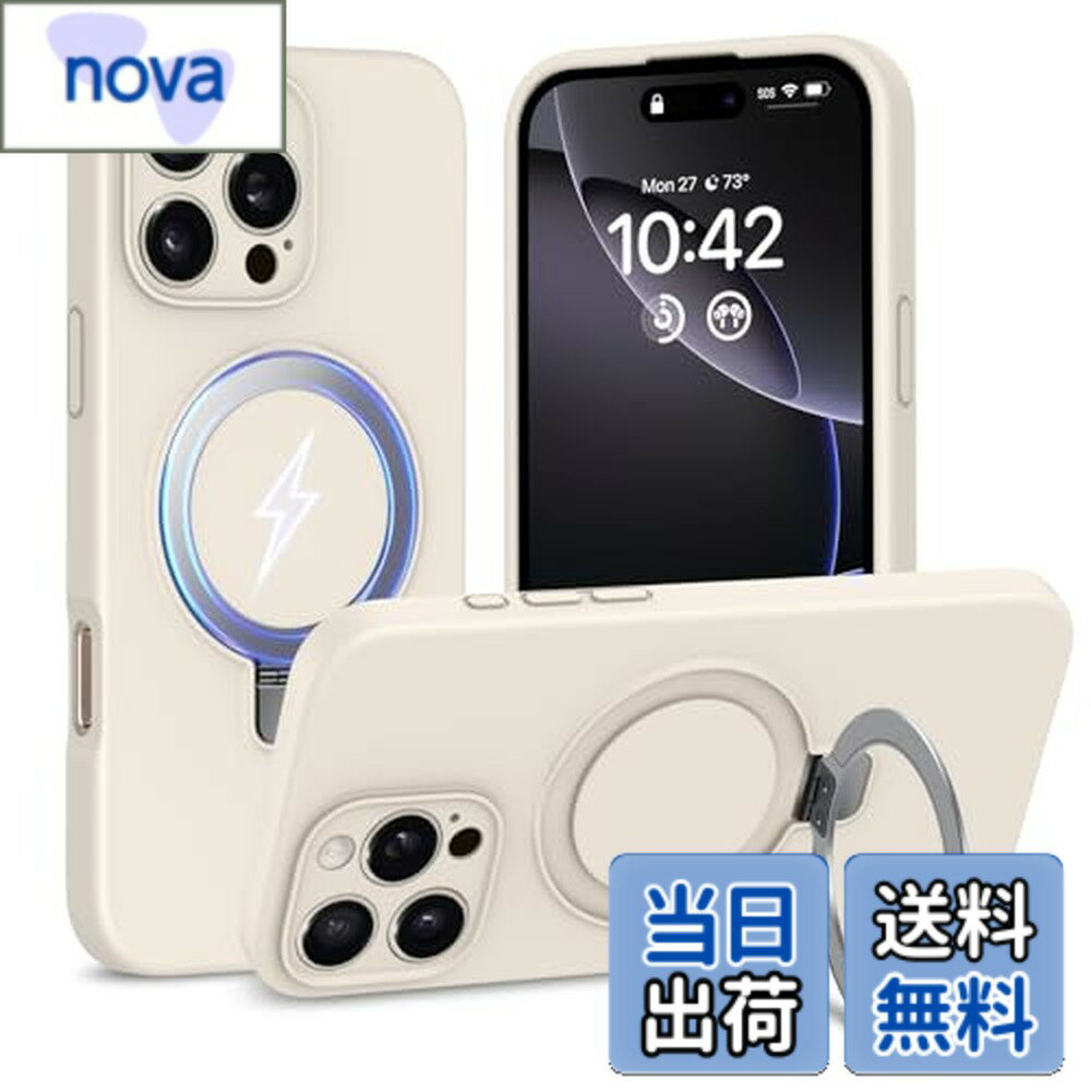 【送料無料】TMUJWS iPhone 16 Pro Max 用ケースMagnetic対応 スタンド機能 マグネット搭載 隠しスタンド 液体シリコーンカバー アイフォン16 pro max 用ケース ハード 耐衝撃 衝撃吸収 レンズ保護 黄変防止 軽量 シンプル おしゃれ 6.9インチ MZ94-IP 16PM