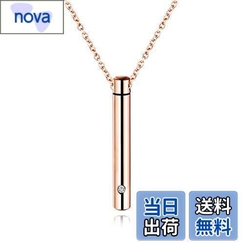 【送料無料】[Rockyu] 遺骨 ネックレス ピンクゴールド 18金 ジルコニア ステンレス 香水瓶 円型 ペン..