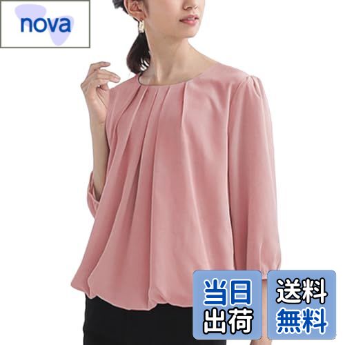 【送料無料】[Guooryvner] グオーリーブナー ブラウス レディース シャツ 七分袖 タック 春 夏 シフォン トップス 夏服 半袖tシャツ ゆったり クルーネック オフィス 大きいサイズ 無地 カットソー 裏地付 おしゃれ カジュアル 通勤 体型カバー 上品