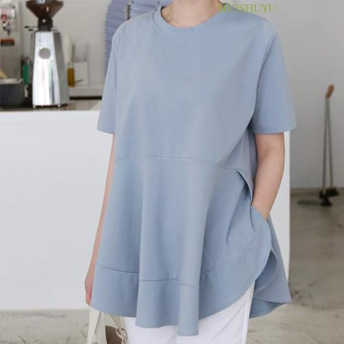 ������̵����MUISHUYU Ⱦµ T����� ��ǥ����� �ե�� �ȥåץ� ����ɥͥå� A�饤�� ���ե��� ��ä��� ���åȥ��� ��� ����ץ� �� ̵�� ��Ŭ ���줤�� ���� �̵� �̶� �� �� �١����å� ������� YU31 (JP, ����ե��٥å�, XL, �饤�ȥ֥롼)