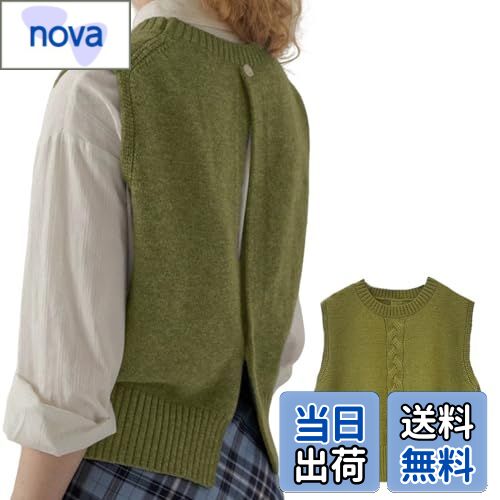 【送料無料】[MERONOCALLALY] ニット ベスト レディース 秋 バックスリット クルーネック ノースリーブ セーター ベーシック おしゃれ 5色展開