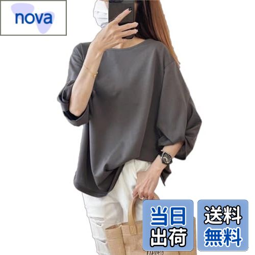 【送料無料】[Vincent house] tシャツ レディース 半袖 ゆったり 大きいサイズ パフスリーブ ボーダー 無地 クルーネック カジュアル 春 夏