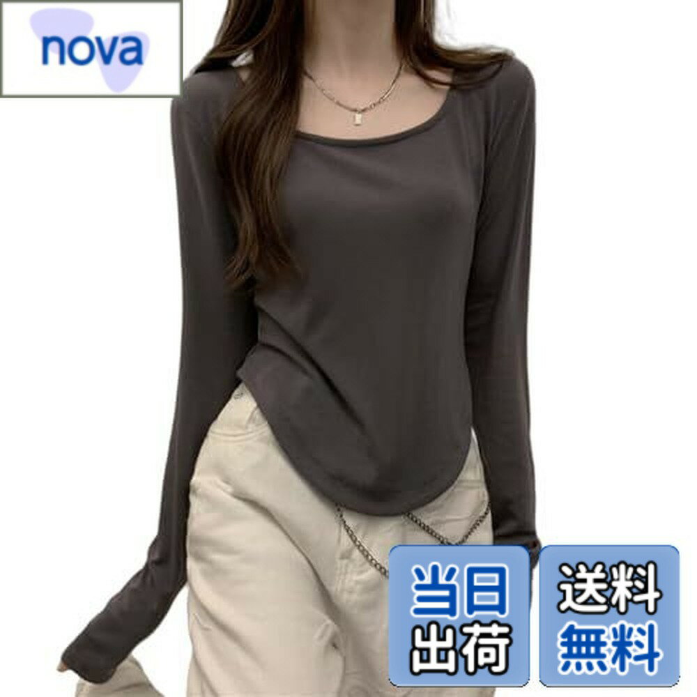 【送料無料】[Guooryvner] グオーリーブナー 長袖 Tシャツ レディース クルーネック トレーナー ロング スウェット 薄手 カジュアル 大きいサイズ カットソー プルオーバー ゆったり オーバーサイズ おしゃれ 可愛い 韓国 通勤 無地 春 秋 冬