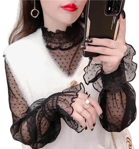 【送料無料】[newsight] シアー トップス 総レース シースルー レディース 春 秋 絶妙な透け感・肌見せ..