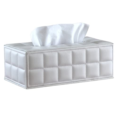 【送料無料】Riblind ティッシュケース ティッシュボックス カバー PUレザー調 おしゃれ 車用 リビング用 インテリア 収納 ホワイト