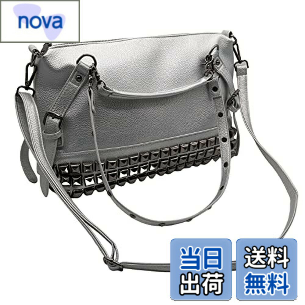 【送料無料】[APOSITV] バッグ スタッズ レディース ショルダー トートバッグ 斜めがけ ブラック シルバー 3way