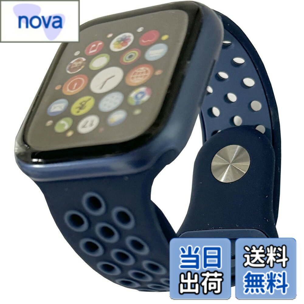 【送料無料】[Pellforia] アップルウォッチ バンド ベルト 全20色 38 41 42 40 44 45mm対応 シリコン製 2色 Series 1 2 3 4 5 6 7 8 9 10 Ultra SE 色：ダークネイビーxライトネイビー、サイズ：Lサイズ(42/44/45/46/49mm)