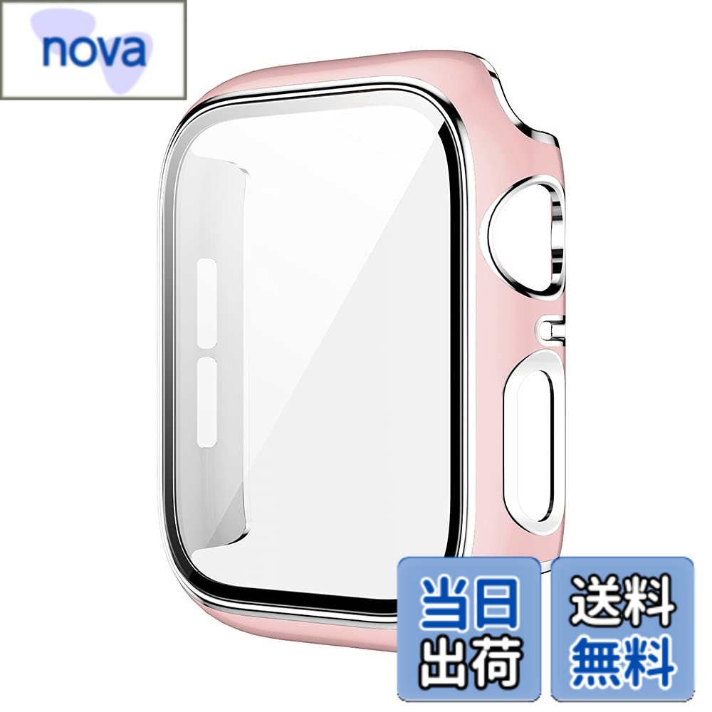 乐天商城 - 【送料無料】アップルウォッチ カバー apple watch ケース 保護 ゴールド シルバー ライン 44mm 40mm 42mm 38mm 6 se 5 4 3 2 1 色：ピンク+シルバーライン、サイズ：45mm