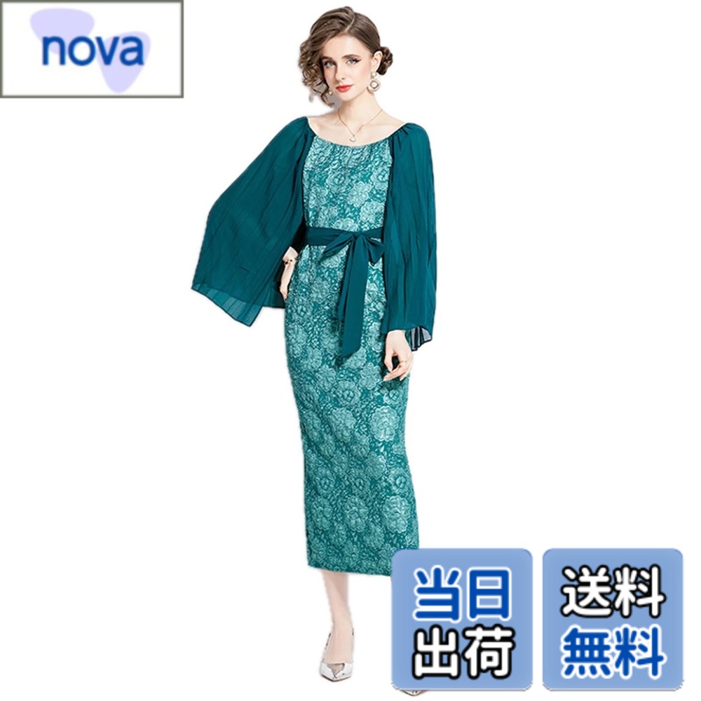 【送料無料】[EightSTAR Dress] パーティードレス マザーズドレス 袖あり 結婚式ドレス ミモレ ロング ..