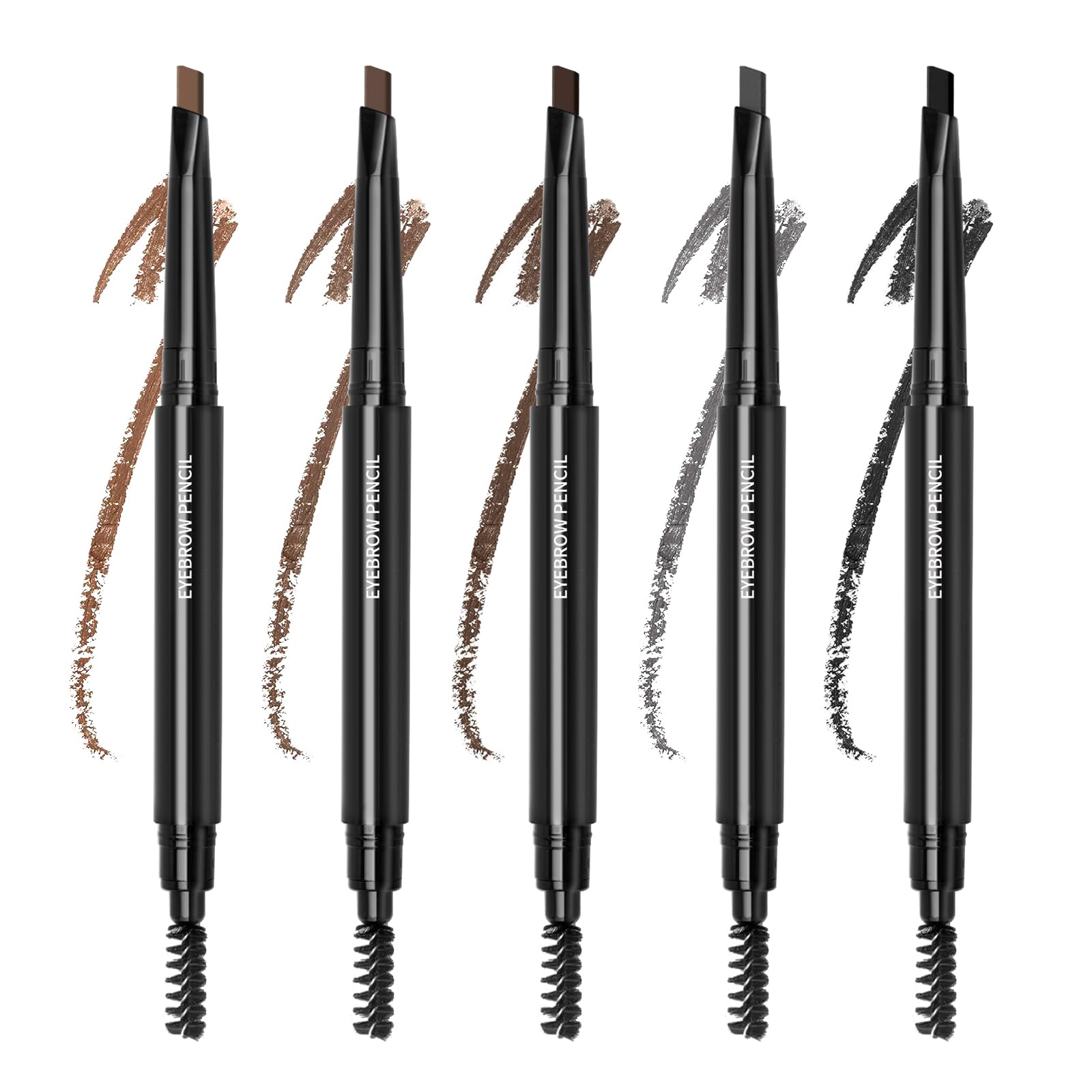 【送料無料】Boobeen 5本アイブロウペンセット、スプーリーブラシ付きデュアルエンドアイブロウペンシ..