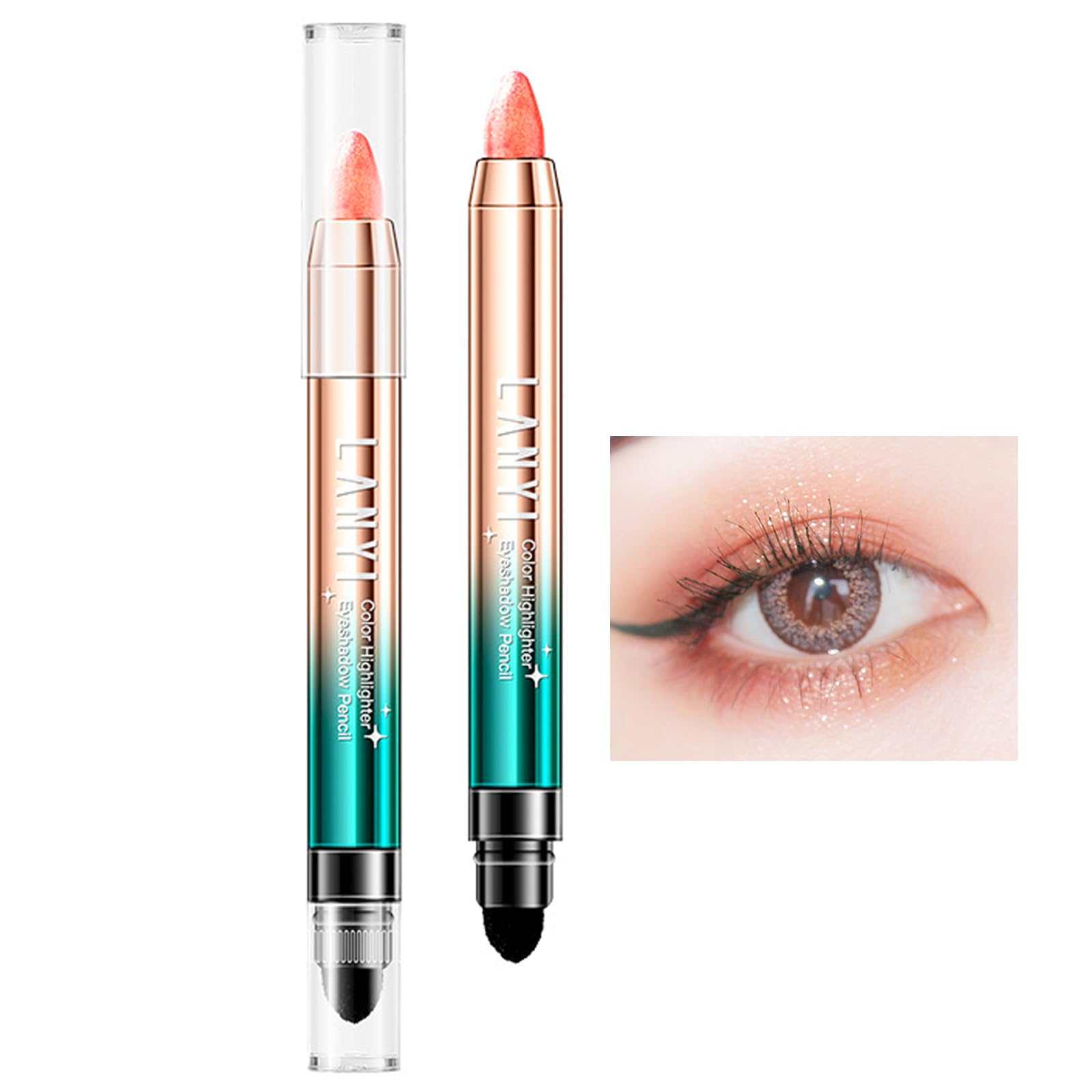 【送料無料】Gevlonecirly アイシャドーペンシルです ぼかし防止のアイシャドースティックです デュアル・エンド・アイシャドー・スティック ハイライト用アイシャドウです ハイライティング 色：桃色です、サイズ：1個