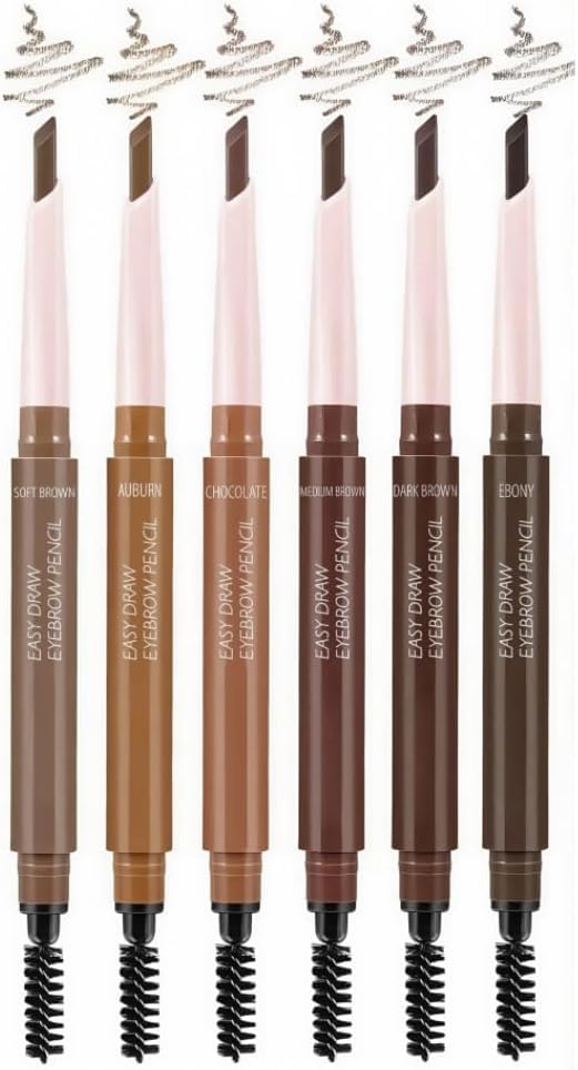 【送料無料】アイブロウ ペンシル 両端アイブロウペンシル 眉ペンシル 眉毛鉛筆 防水 長持ち 耐汗性 簡単に色付け アイブロウペンシルとアイブロウブラシ 初心者にも 実用的眉墨鉛筆 色：02#オーバーン