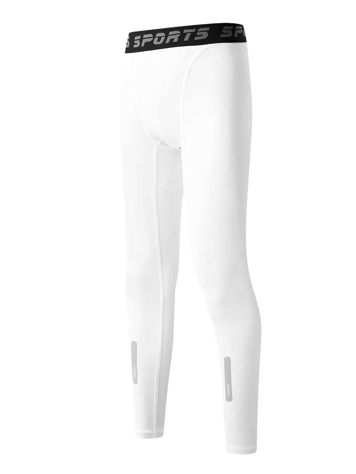 【送料無料】[THREEGUN] キッズ コンプレッションタイツ スポーツ タイツ トレーニングウェア ジュニア 着圧レギンス 速乾 スパッツ 子供 冷感 UVカット 男女兼用 色：ホワイト、サイズ：140