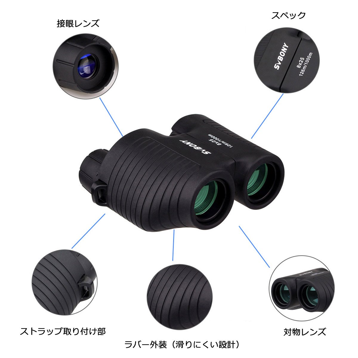 ������̵����SVBONY SV10 �д�� �饤���� 8�� Ķ���� �����ȥե��������д�� �ԥ�ȹ�碌���� �ݥ��� �᤬���б� �줤�ˤ��� 8�� ���� Bak4�ץꥺ�� �������� �ᥬ���б� �饤�� ���󥵡��� ���ݡ��Ĵ��� ����Ѿ� �����ѻ���8x25mm �֥�å���