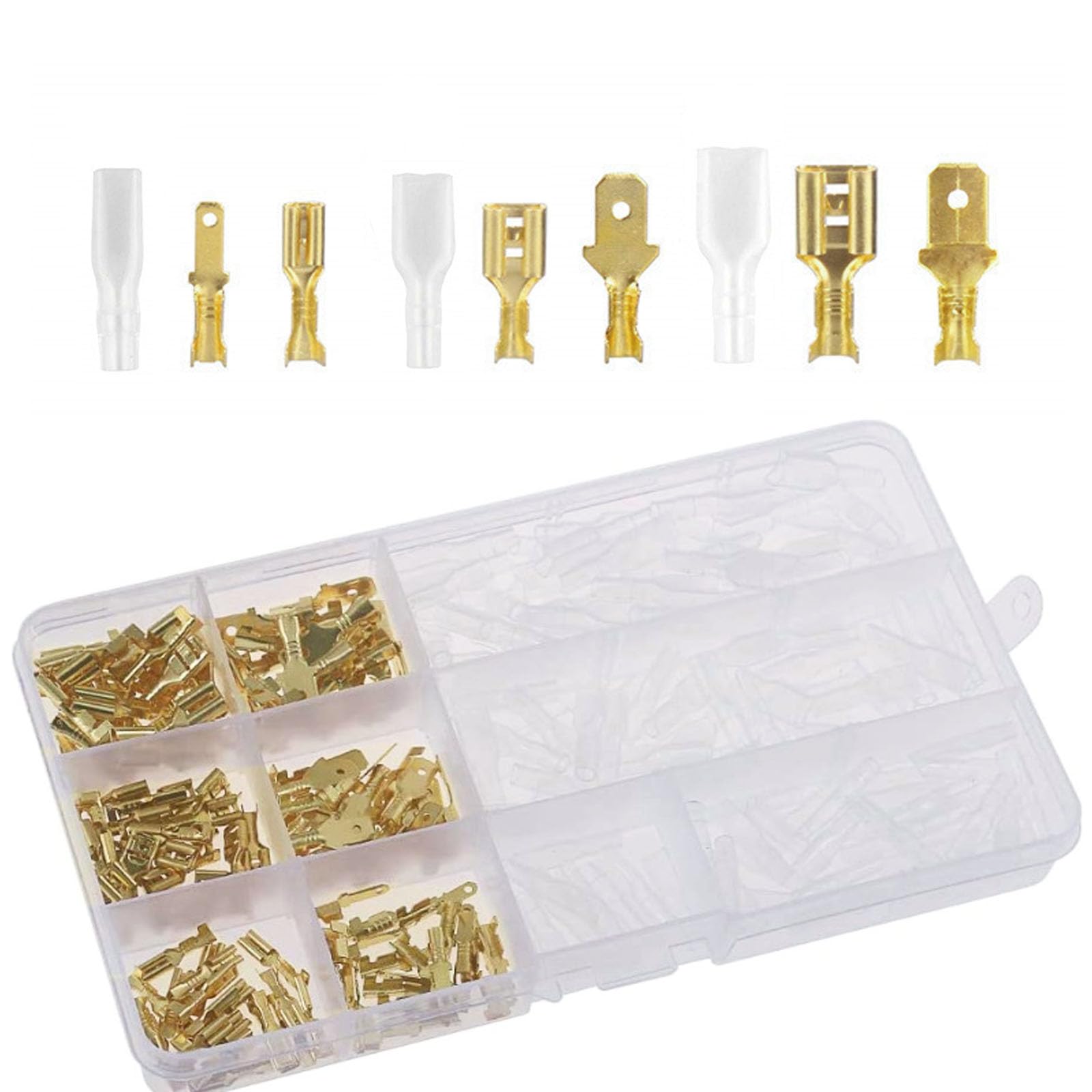 【送料無料】YANYULI ギボシ端子 135個セット 収納ケース付き 防水 汎用 圧着端子 平型 接続端子 絶縁..