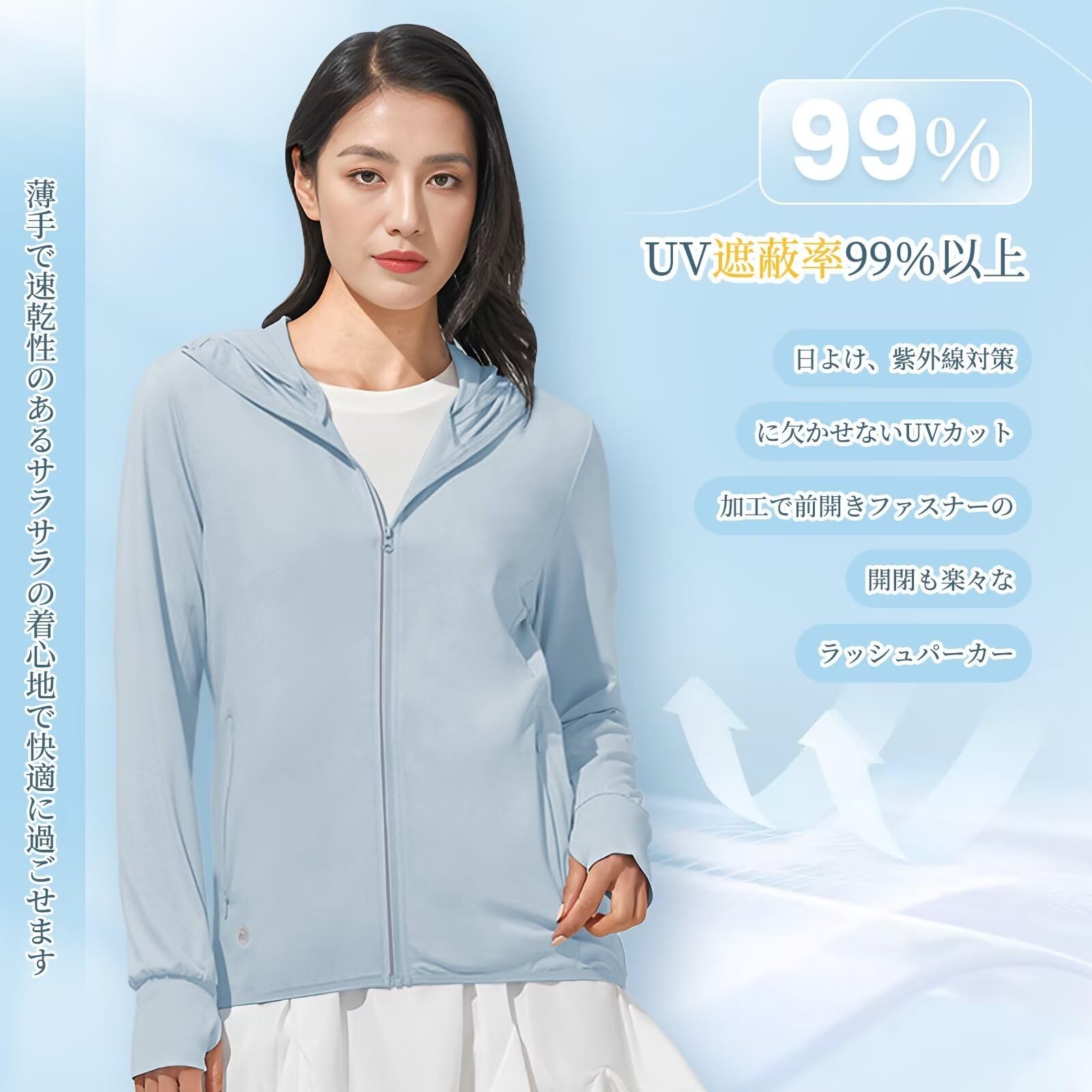 ������̵����[Guooolex] ��å��奬���� ���� Ĺµ ��å���ѡ����� ��ǥ����� �����С������� �䴶 ���� �Ĥ��դ��ա��� ���Ƥ��к� UV���å� ��Φξ�� �ۼ�®�� ̵�� ���ݡ��� �����֥롼��1������������򤷤Ʋ�������M=����S�ˡ���������L