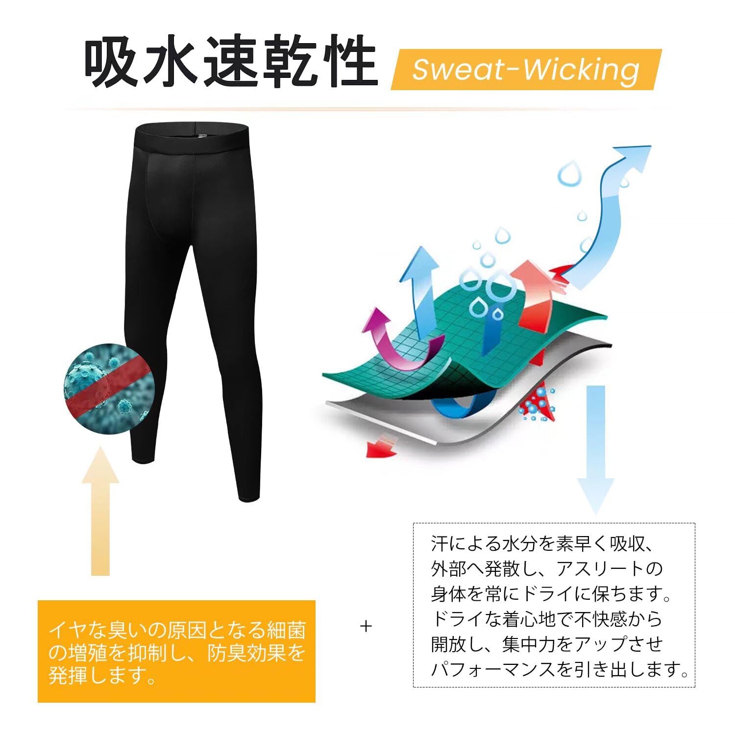 【送料無料】[Nesseo] スポーツタイツ キッズ 裏起毛 スパッツ 冬 コンプレッション レギンス 防寒インナー ボトム 野球 サッカー ジュニア ストレッチ [ 防寒保温 吸汗速乾 ] 色：ブラック・ブラックX2（裏起毛）、サイズ：130