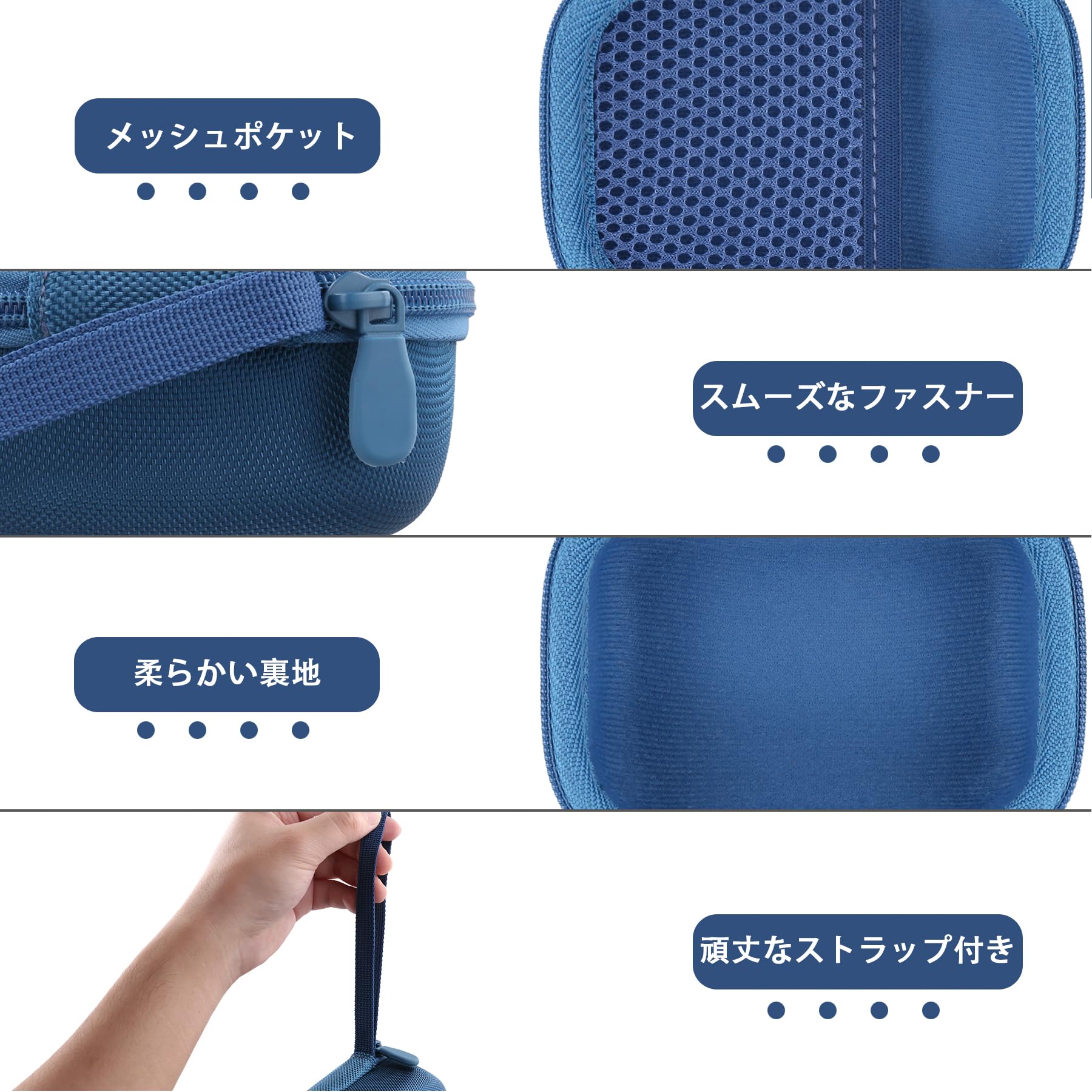 【送料無料】（ケースのみ）CHUZHAO ヴィンテージミニデジタルカメラ レトロカメラ専用収納ケース-Aenllosi 色：ブルー