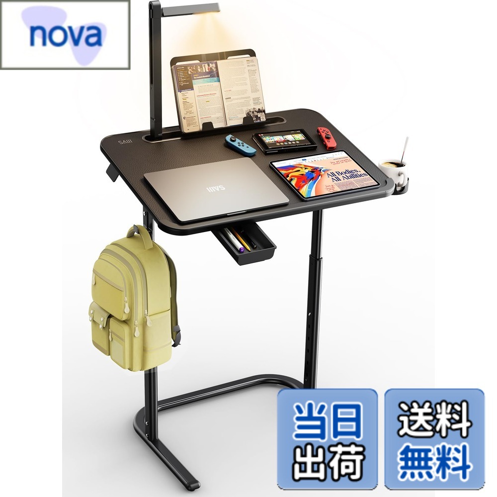������̵���ۥ����ɥơ��֥� SAIJI �Ρ���PC�ѥ�����ơ��֥� ������ͥ�� ��ư�����λ����ǥ����� ����LED�դ��֥�å�����������65cm*45cm*75...