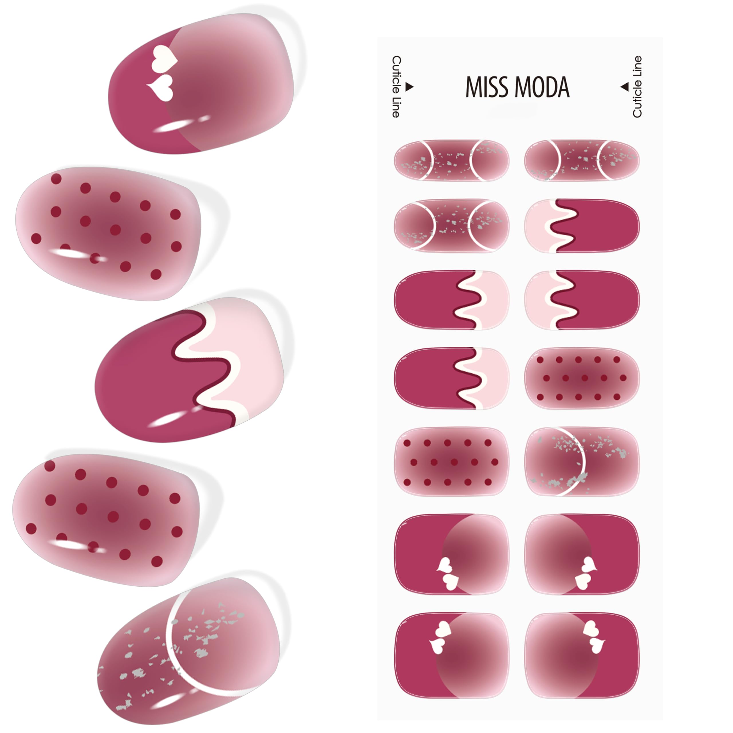 【送料無料】MISS MODA ジェルネイルシール 硬化タイプ 14枚 手用 ネイルシール 貼るだけ ネイルパーツ..