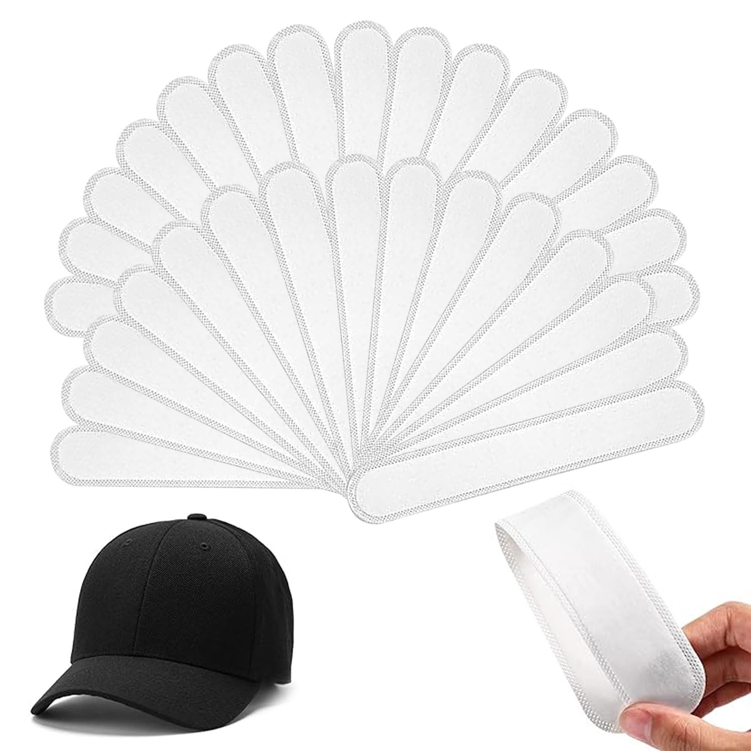 【送料無料】汗取りパッド 帽子 帽子汚れ防止テープ 30枚入 帽子用汗取りパット 使い捨て汗取りパット ..