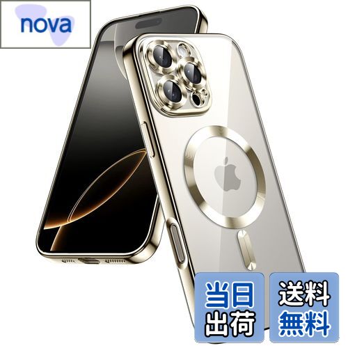 【送料無料】JETech iPhone 16 Pro Max 6.9インチ用 ソフトクリアケース カメラレンズ全面保護 MagSafeワイヤレス充電対応 耐衝撃 電気メッキTPUカバー (ナチュラルチタニウム)