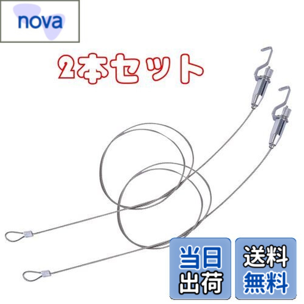 Rakuten - 【送料無料】リッセイ ピクチャーレール 耐荷重約20kg 自在金具付 径2.0mm (全長1.0m/2本セット)