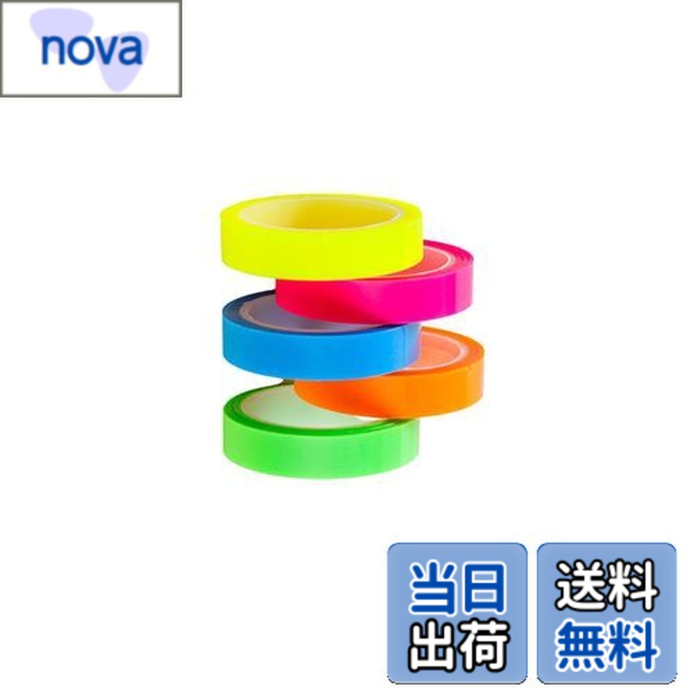 【送料無料】WIICOYK テープ式 蛍光5色 極細ふせん 半透明 フィルムふせん 付箋 見出し インデックス ノート 単語帳にマークする カラフル 6mm または 8mm幅 5巻 セット (8mmx5m 5巻)