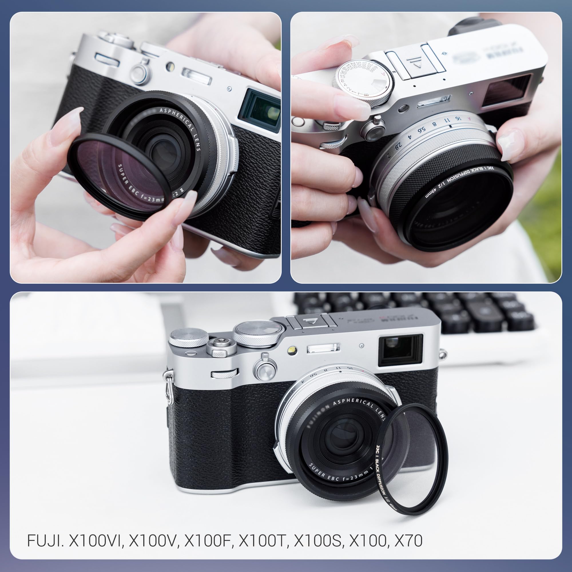 【送料無料】【アップグレード版】JJC 49mmアダプターリング 富士 Fuji X100VI / X...