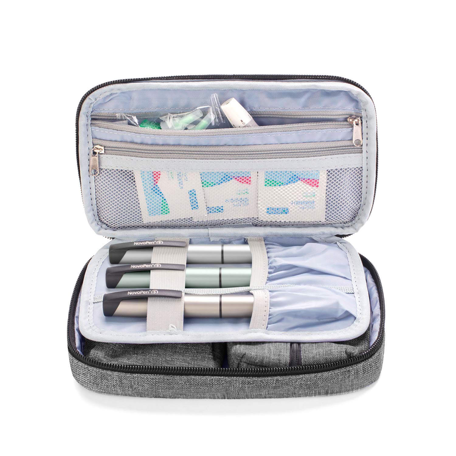 【送料無料】Luxja 血糖値測定器収納ポーチ 血糖値測定道具 収納 持ち運び ケース ...