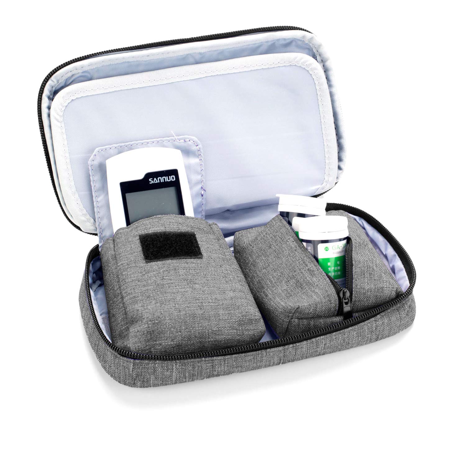 【送料無料】Luxja 血糖値測定器収納ポーチ 血糖値測定道具 収納 持ち運び ケース ...