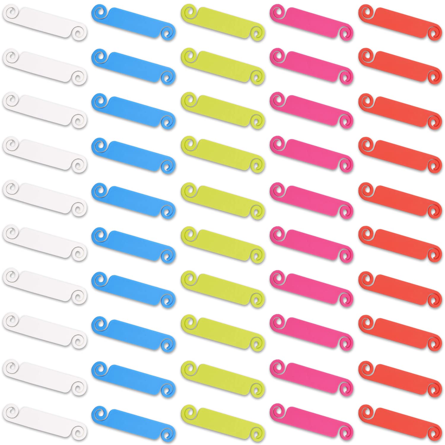 【送料無料】TAOTOO ケーブルタグ ケーブルラベル コードタグ TPR製 50本入り（5色×10） コード識別タ..