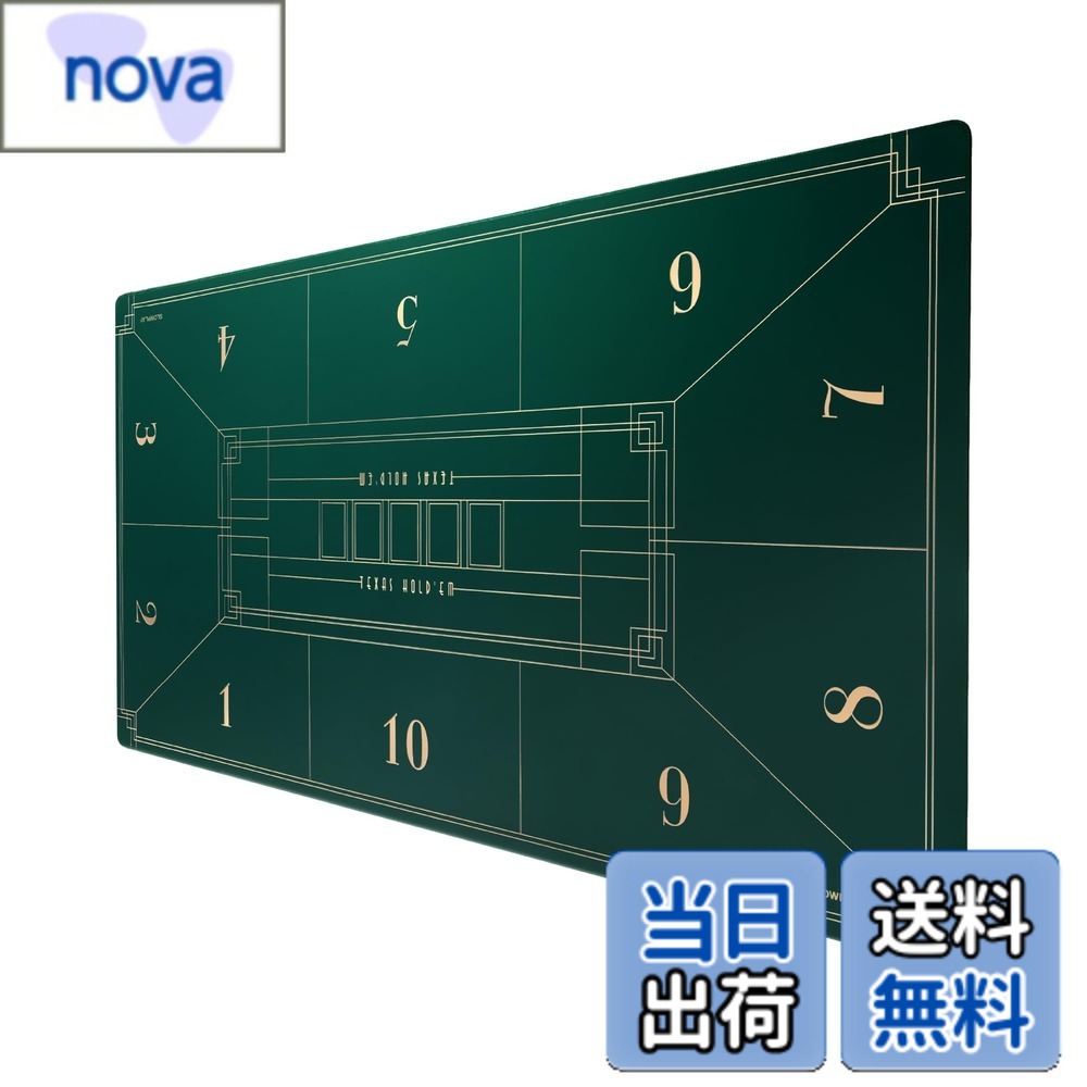 乐天商城 - 【送料無料】SLOWPLAY Nash ポーカーマット テキサスホールデム 180x90cm｜アール・デコ調プリント ポータブルプレイマット 縁取り グリーン 滑らかな手触り キャリケーバッグ付き