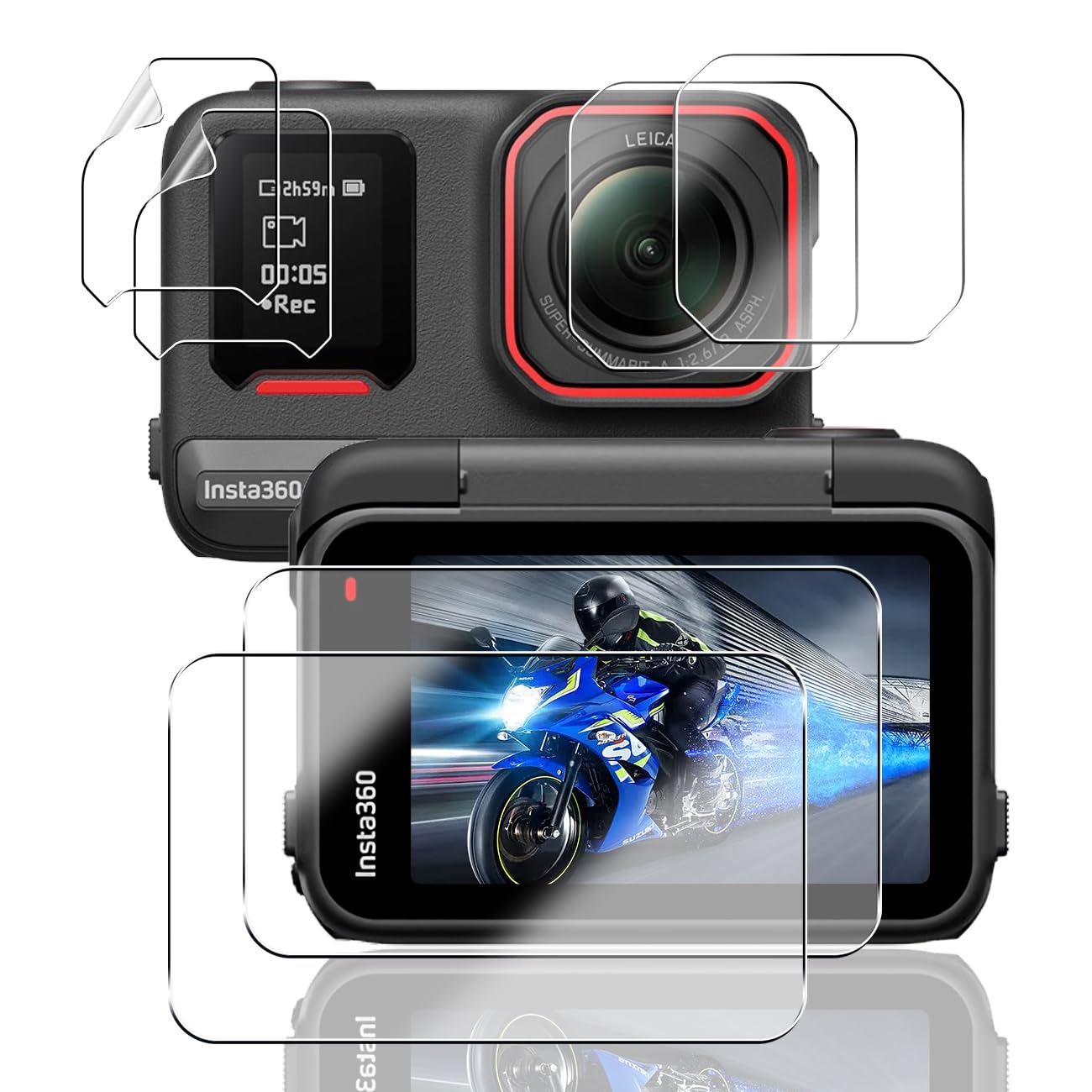 ������̵���ۡ�2+2+2�祻�åȡ� �б� Insta360 Ace Pro 2 ���饹�ե���� ����� ���󥹥�360 ace pro 2 �ݸ�ե���� (4��...