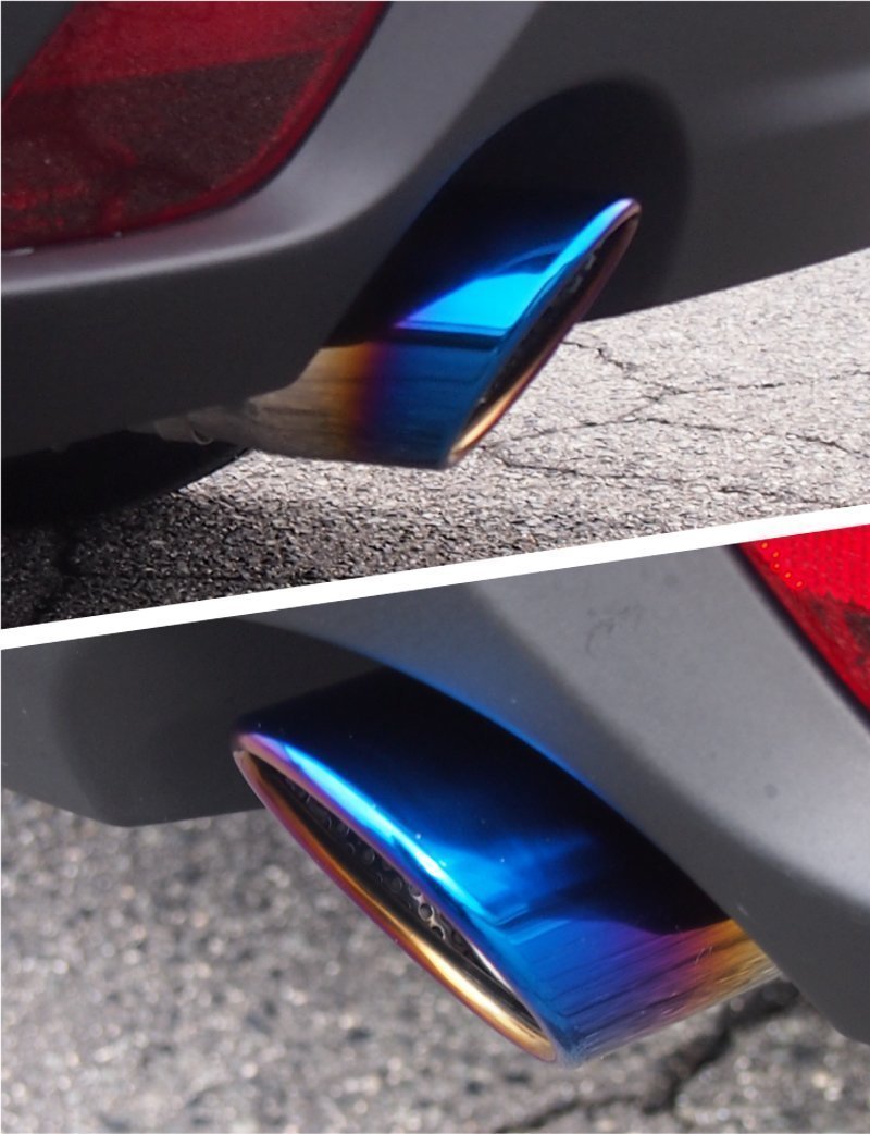 【送料無料】LAIEN マフラーカッター マツダ CX-8 KG系 スラッシュカット チタン焼き シングルタイプ カスタム 外装パーツ ステンレス アクセサリー 2本