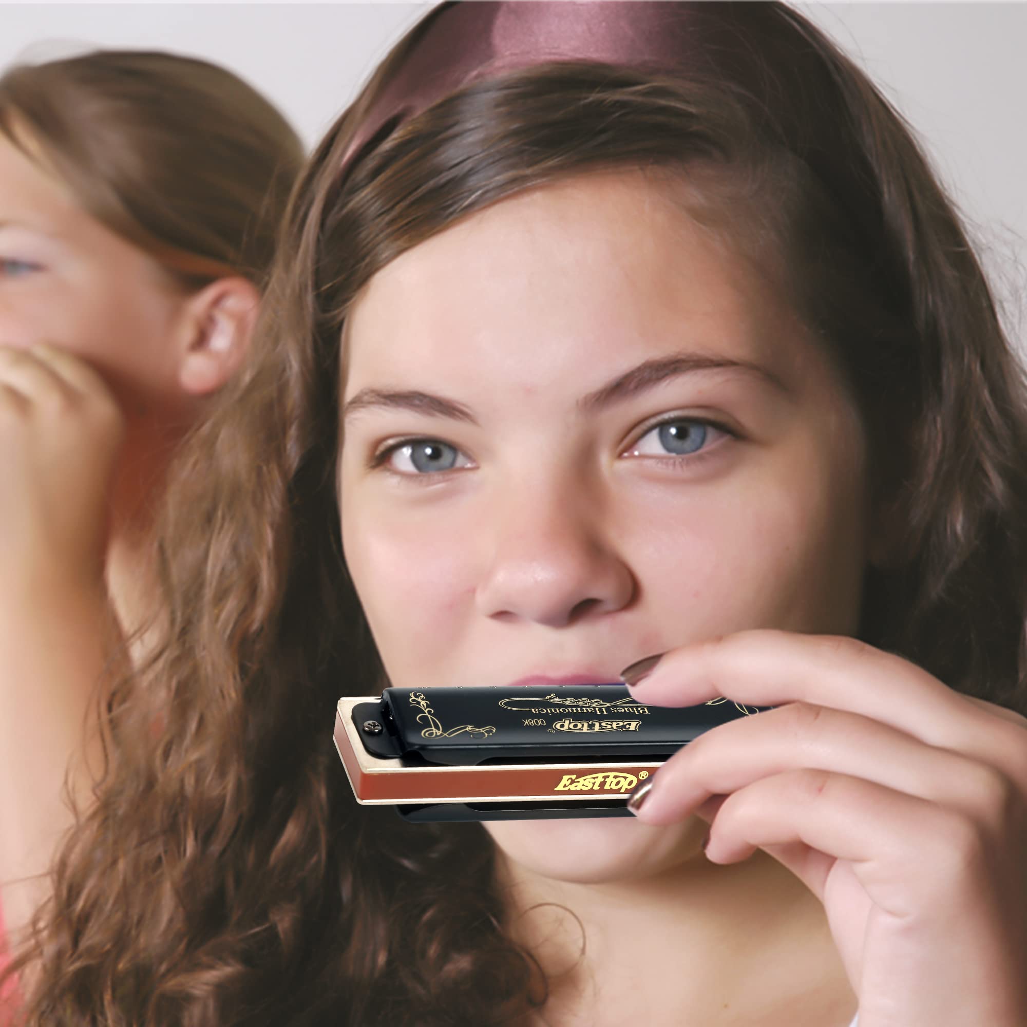 novaの【送料無料】East top ブルースハーモニカ 10穴 G調 10ホール20トーン 真鍮カバー キャンバスケース 清潔布 専門家 ダイアトニック(T008K-BK-G-gm)｜アングル2