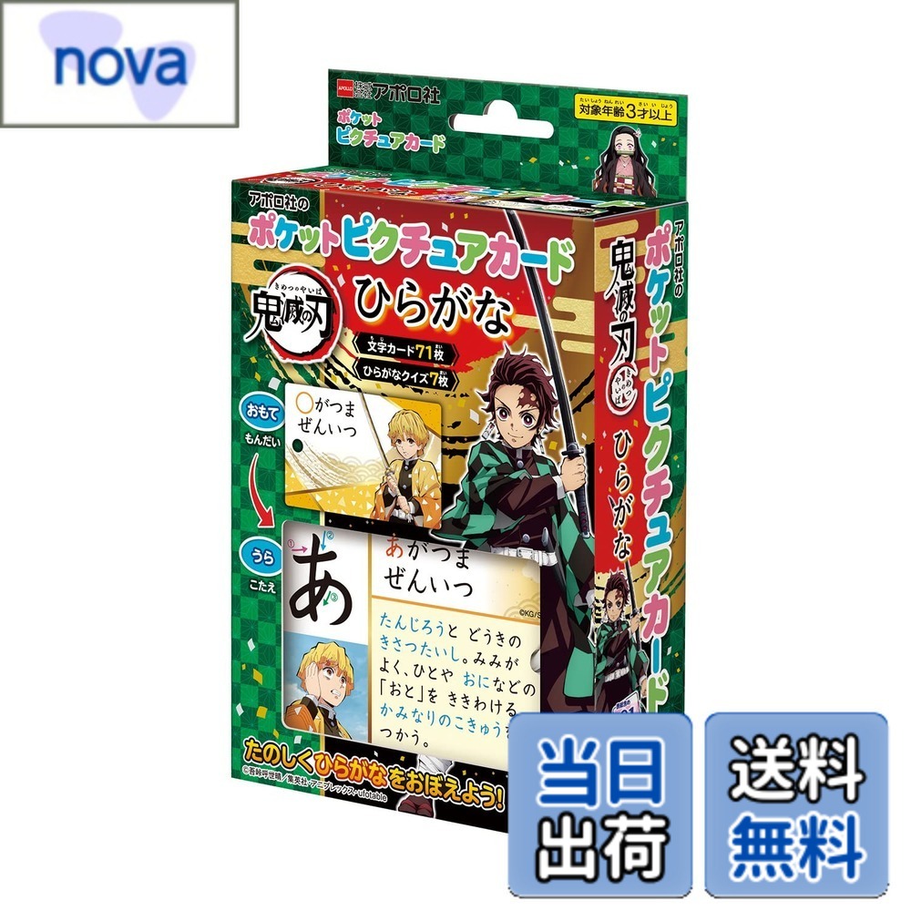 【送料無料】エポック社 【ポケットピクチュアカード】 鬼滅の刃 ひらがな 08-314 リング 透明カバー付き 3歳以上 おもちゃ