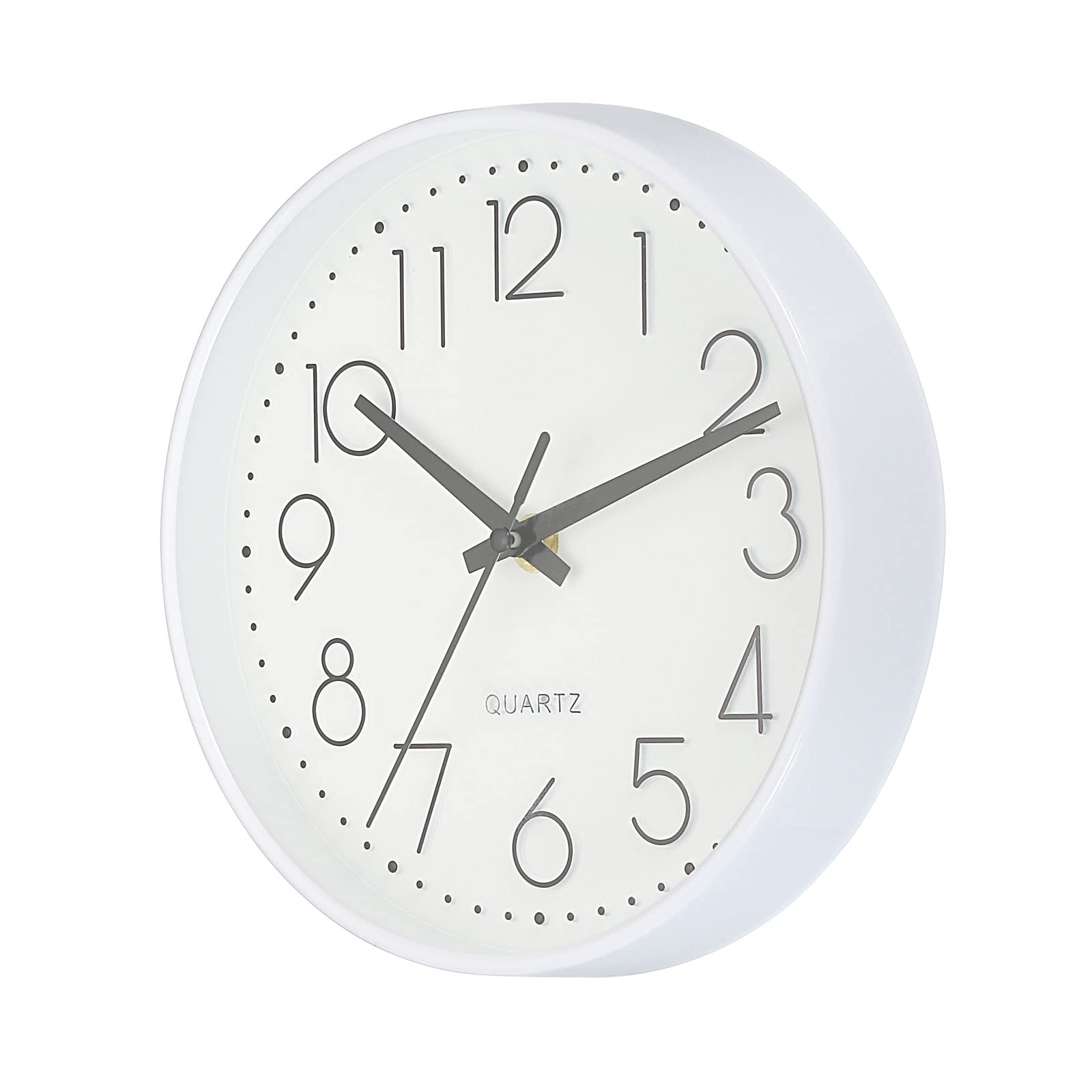 【送料無料】PATIKIL 20 cm ラウンド壁掛け時計 電池式サイレント 非カチカチ 掛け時計 オフィス 寝室 ..