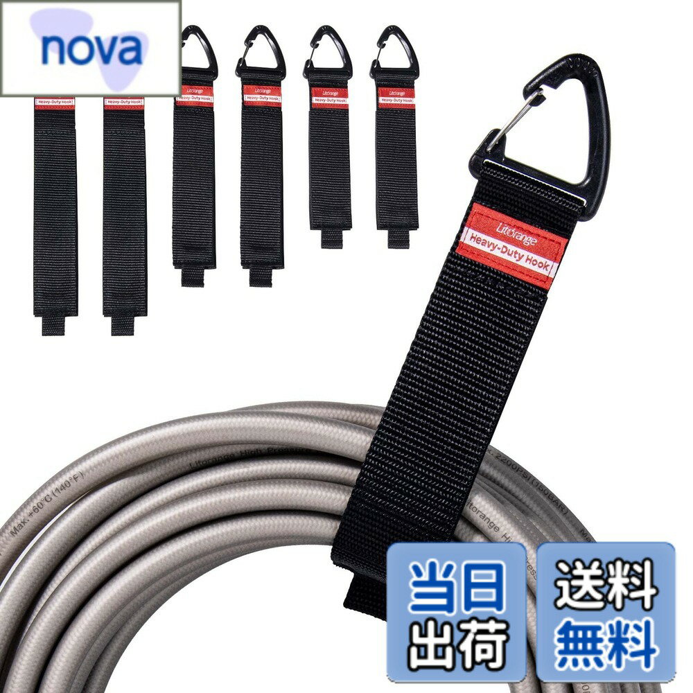 【送料無料】Litorange 延長コード収納 ストラップ 結束バンド マジックテープ ホース ケーブル 収納 壁掛け用の三角形のバックル付き