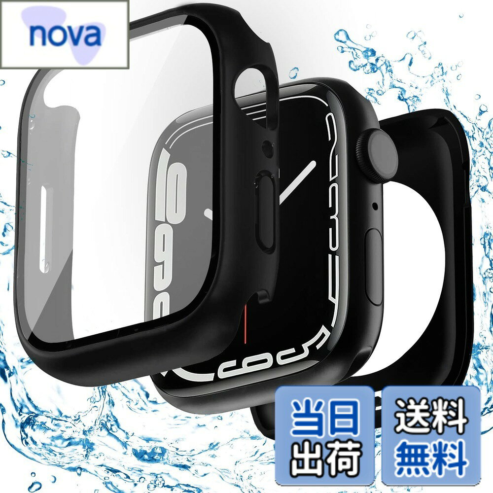 乐天商城 - 【送料無料】【2024強化版】ELYBYYLE for Apple Watch ケース 45mm 41mm 防水ケース 360度全面防水 バンド 水泳・スポーツ専用 ガラスフィルム 一体型 apple watch 用 カバー 360フルボディ防水 アップルウォッチ ケース Apple Watch 9/8/7 45mm対応 ブラック