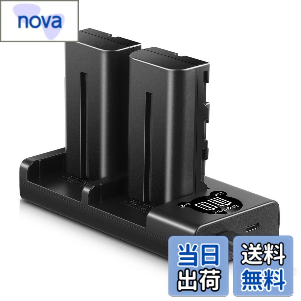 【送料無料】ENEGON Sony NP-F550/NP-F570互換バッテリー（2個）2900mAh+USB充電器 対応NP-F530/ NP-F550 /NP-F570/ NP-F330/ CCD-RV100/ RV200/ TR1 /TR940 /TR917 /CN-160 /CN-216 /CN-304 /YN 300 /V607u /V617u