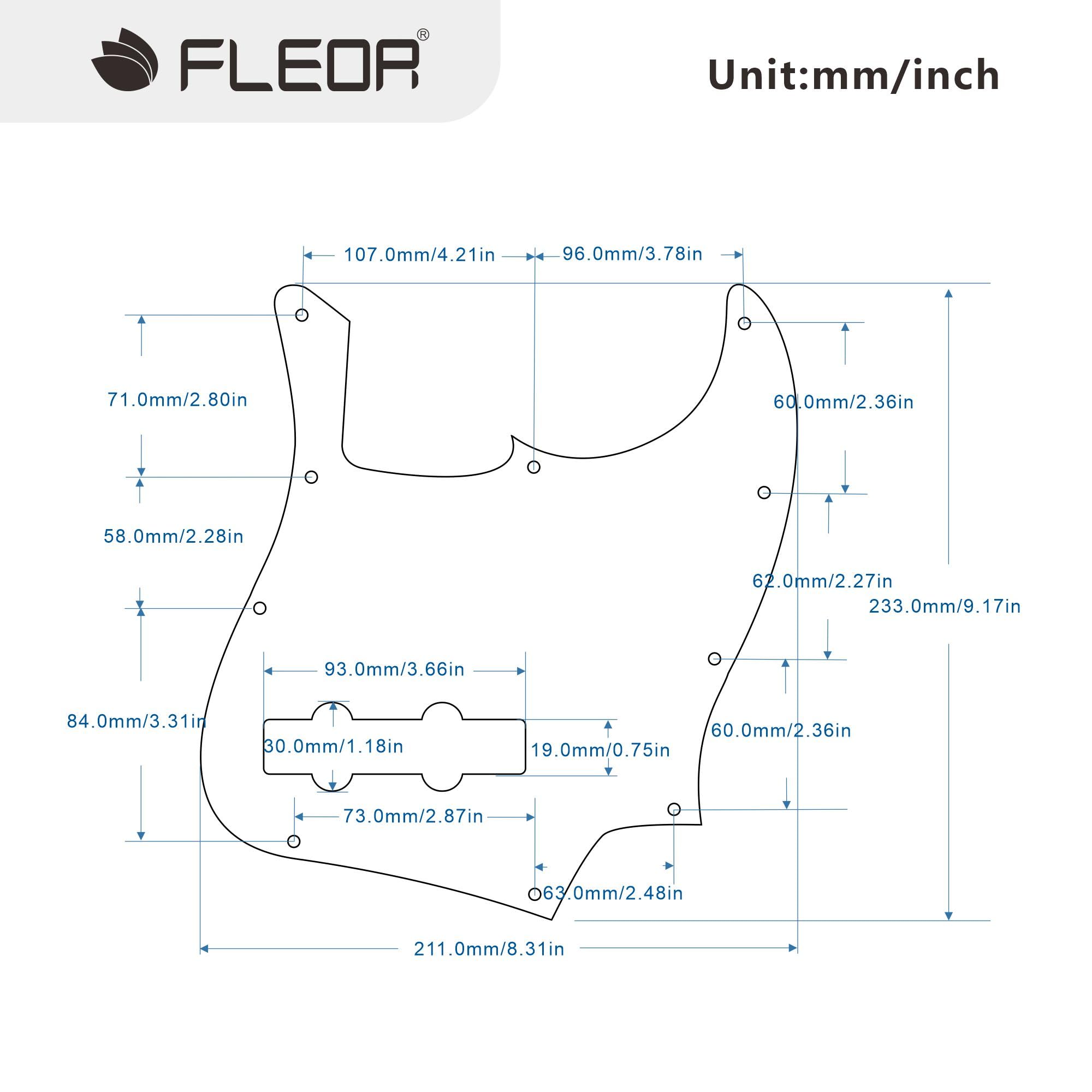 【送料無料】FLEOR 4プライ10ホールJBジャズベースギター用ネジ付きJBギターピック...